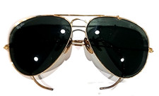Ray Ban B L Vintage Gold Metal Green Aviator Sunglasses 58-14 USA HKARMS