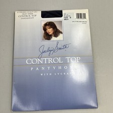 New Vintage Jaclyn Smith Silky Sheer Pantyhose Control Top Size B Navy