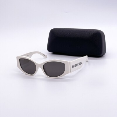 NEW BALENCIAGA BB0258S 003 OVERSIZED WHITE