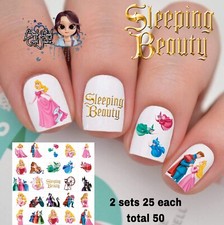 Sleeping Beauty Waterslide Nail Art Decals Set Of 50 Instructions Bonus