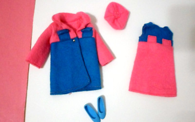 SKIPPER #1735 TWICE AS NICE COMPLETE 1970 DRESS COAT SHOES HAT CLOTHES BLUE/PINK