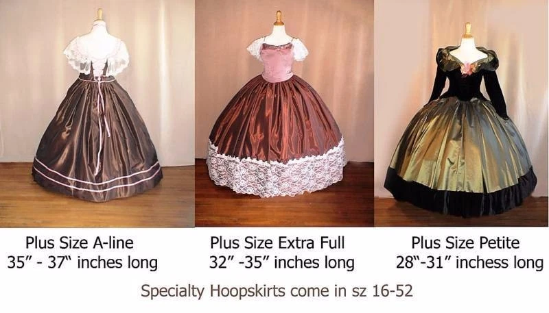 Falda tipo aro talla grande corta/pequeña victoriana/guerra civil tela de algodón de calidad Foto 2 de 4