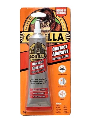 GORILLA GLUE Clear Grip Kontaktkleber 75g für Metall Holz Glas Keramik Leder uvm