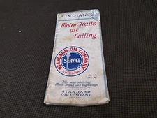 Vintage Standard Oil Map Indiana Motor Trails Indianapolis