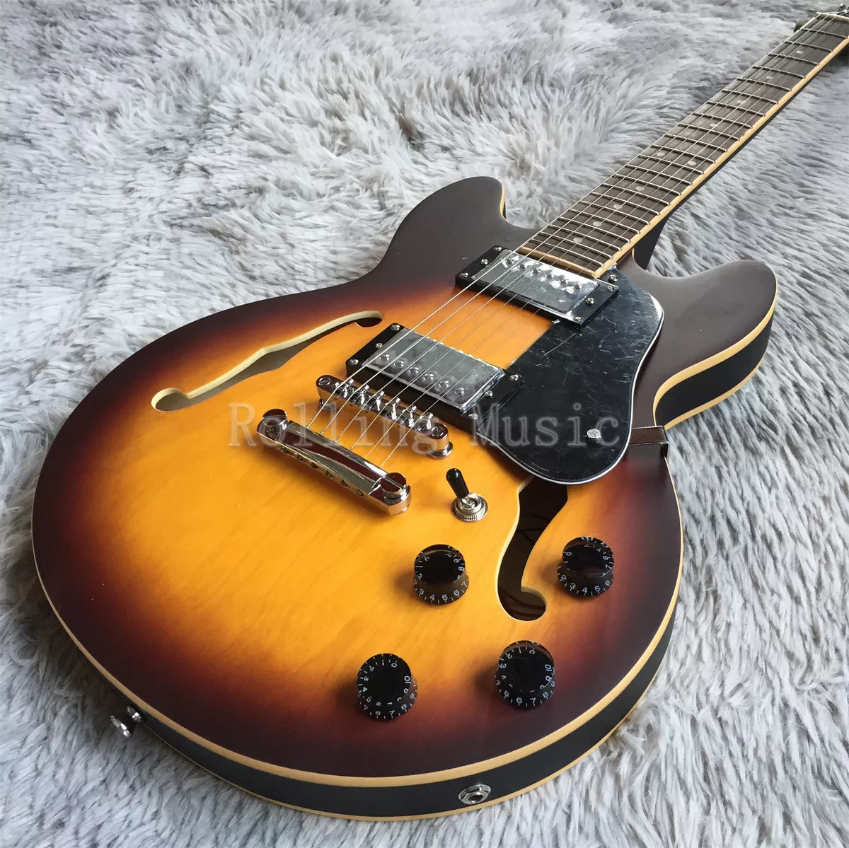 Sunburst hollow body guitar deals