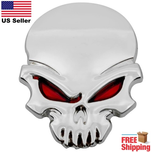 Metal 3D Ghost Skull Emblem Sticker Badge ATV, UTV, Truck, Car, Motorcycle - Picture 2 of 3