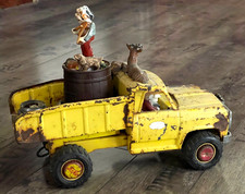 Vintage Tonka Metal Truck with Vintage Add-On Parts 14" long.