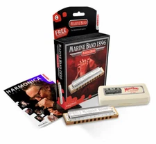 Hohner Marine Band 1896BX Diatonic Harmonica A B C D E F G Sharp Flat