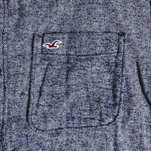Hollister Blue Logo Chambray Button Down Shirt Size M I68 - Picture 2 of 5
