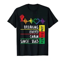 USA  Juneteenth Breaking Every Chain Since 1865 Men Women Kids T-Shirt