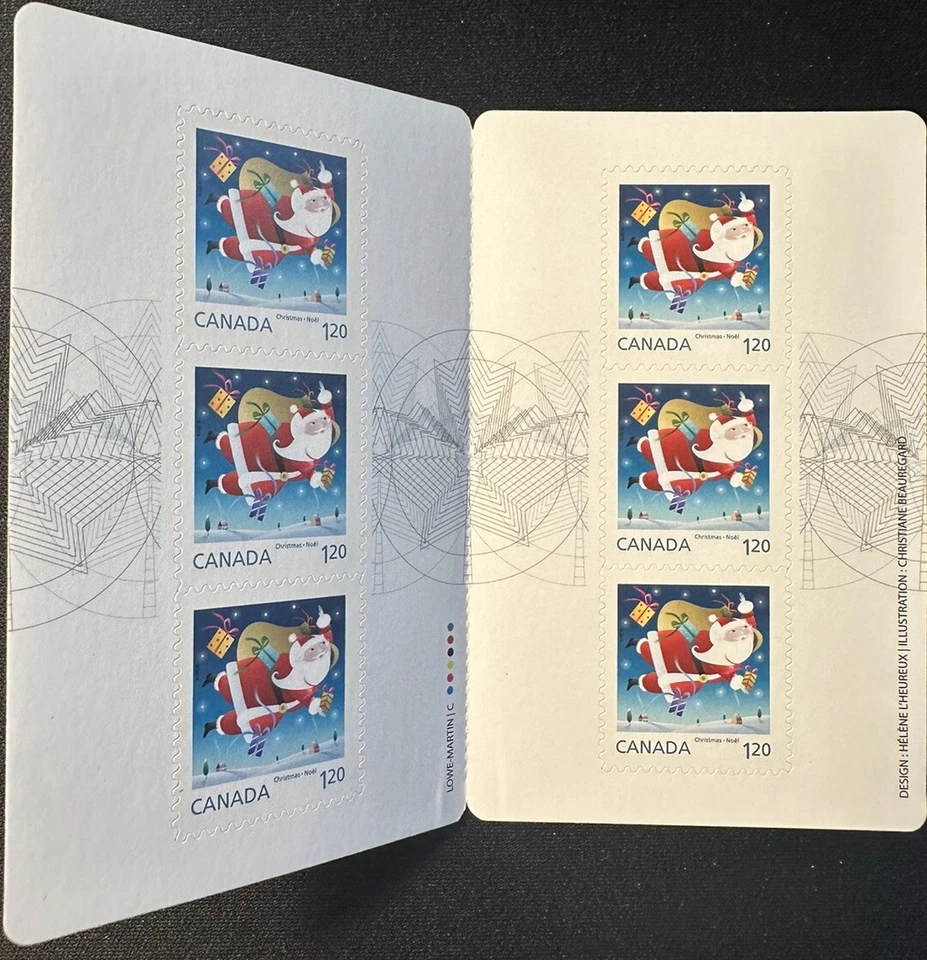 Canada stamp Booklet Pane of 6 #2799a Booklet Santa Carrying sack - Изображение 3 из 3