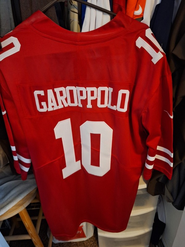 Jimmy Garoppolo # 10 SF 49ers NFL Red Jersey Men's XL Nike on Field Stitched # 