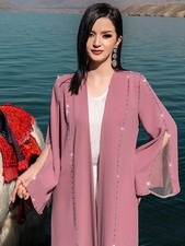 Muslim Women Dress Maxi Dubai Abaya Kaftan Cardigan Kimono Robe Ramadan Gown new