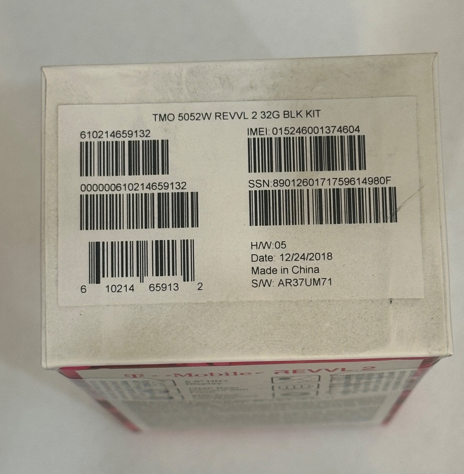 ALCATEL REVVL 2 T-Mobile 32GB Smartphone 5052W Black - Brand New Sealed
