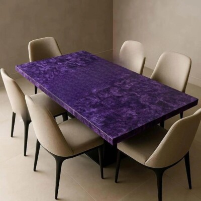 Amethyst Geode Coffee Table   Real Purple Crystal Agate Slab   Unique Furniture