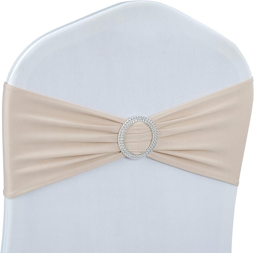 Spandex Chair Sashes Bows 30PCS Premium Stretch Chair Cover Band with Buckle Sli