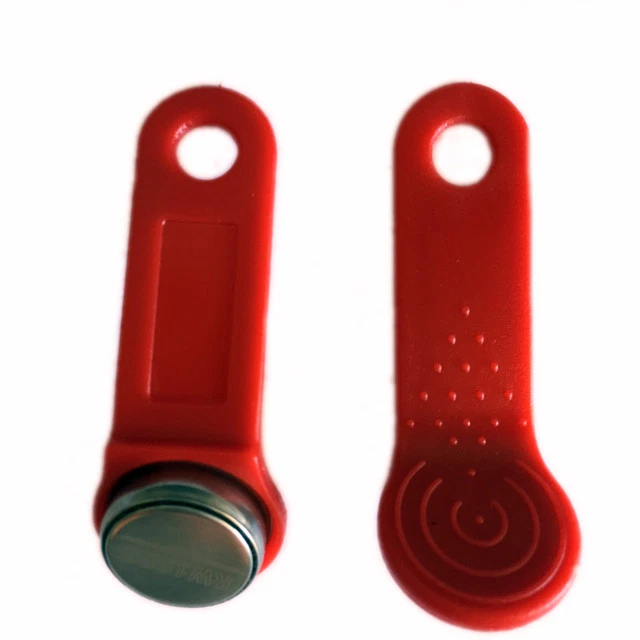 PAC SUPPLIES GLOBAL LTD GENUINE RED Non-magnetic ibutton Dallas Key fobs -tills/EPOS/Cash registers