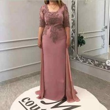 Mother of the Bride Groom Dresses Chiffon Half Sleeve Guest Formal Prom Gown