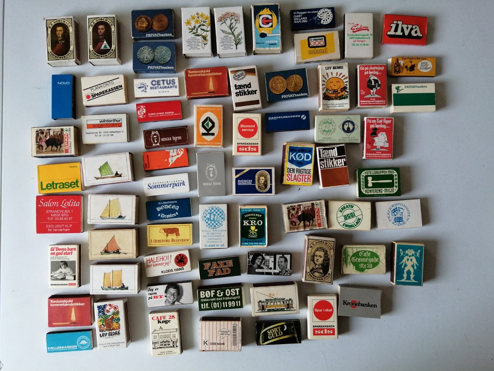 Nice Matchboxes A nice collection of 68 vintage Danish matchboxes.All different. No 4 ...