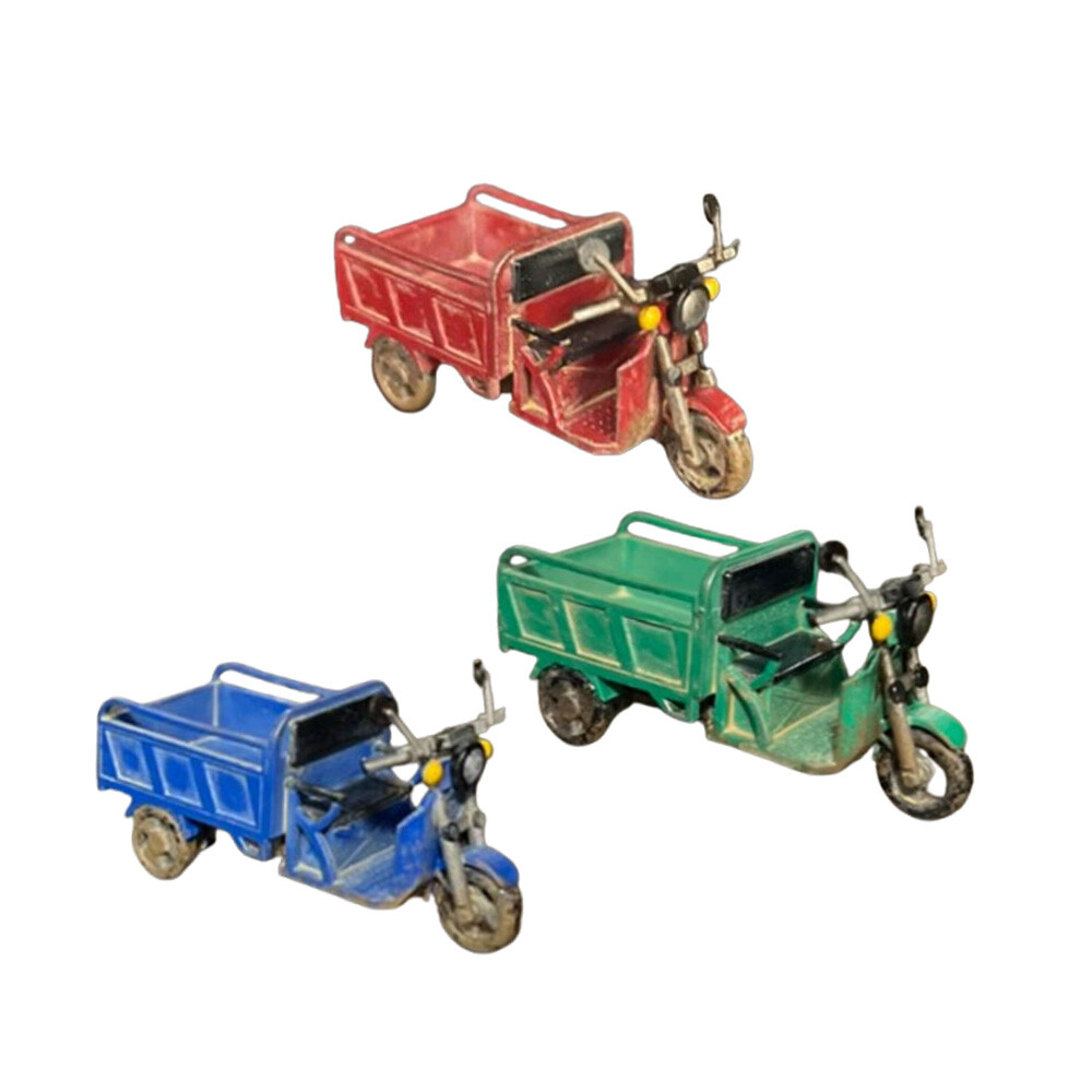 1/64 Diorama China Tricycle Car Alloy Model Scene Display PropIb