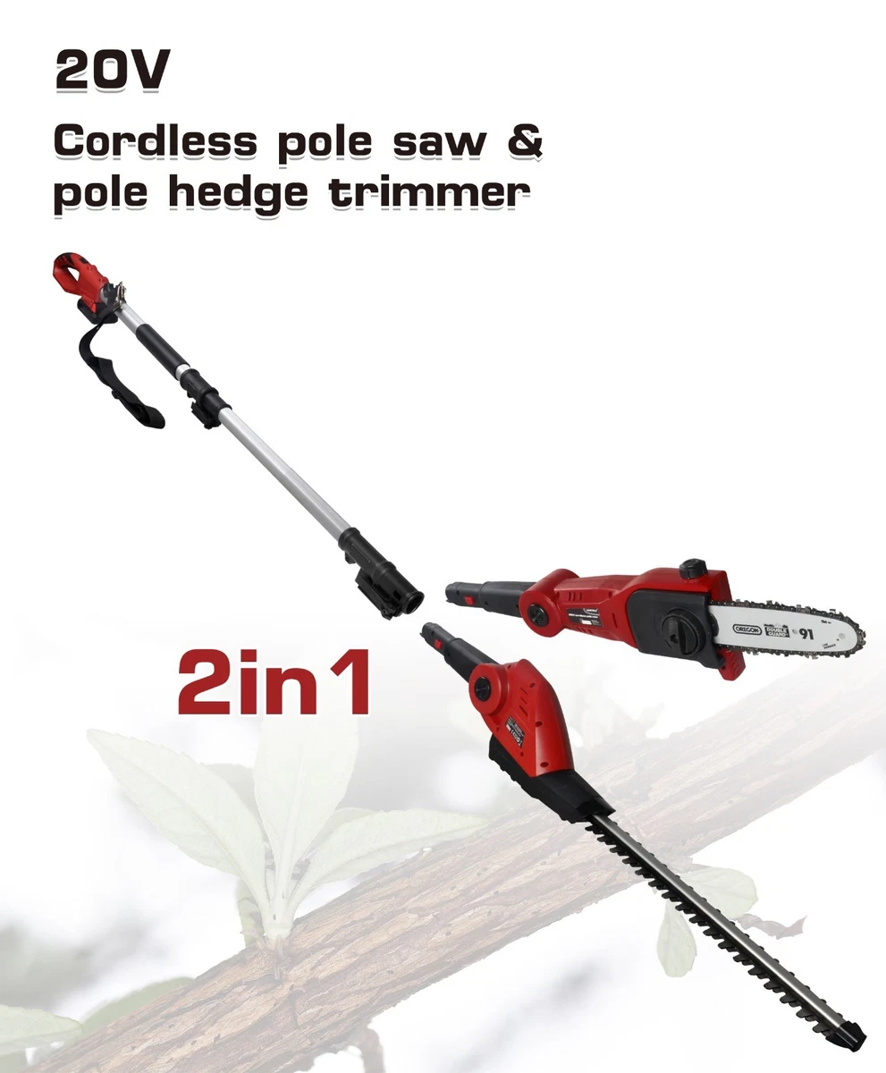 MATRIX X One 20V Cordless Lithium pole chainsaw hedge trimmer 2in1