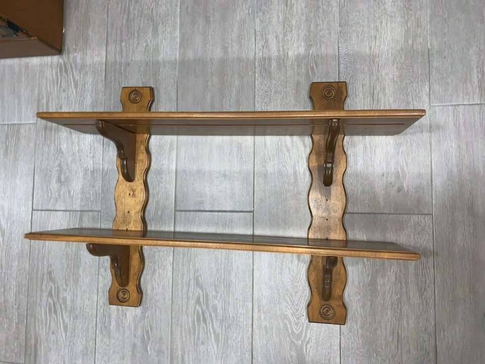**SUPER RARE**Ethan Allen Country French Accessory Wall Shelf Unit - Fruitwood!! - Image 4 of 4