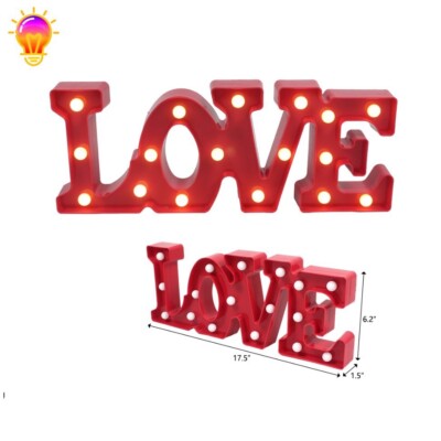 Valentine’s Day Decor Led Light up Letters “LOVE” Light Sign Wedding ...
