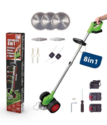 Genius Rotorazer Akku Rasentrimmer Rasenkantenschneider Freischneider  8 in 1