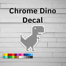 Chrome Dino Decal (vinyl for Car laptop window tumbler water bottle) video game