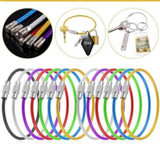 20 Pcs Wire Keychain Cable Stainless Steel Cable Key Ring 2Mm Luggage Multicolor