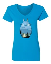 Totoro Shirt Studio Ghibli Miyazaki Womens Vneck T-Shirt