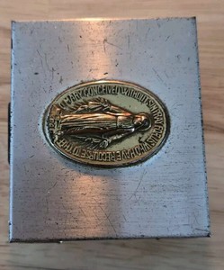 ANTIQUE VINTAGE  ROSARY TIN BOX ROSARIES SPIRITUAL RELIGIOUS Catholics 