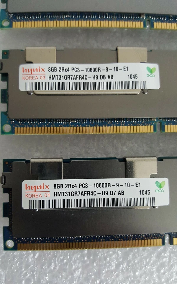 SK Hynix 32GB (4x8GB) 2Rx4 PC3-10600R DDR3 HMT31GR7AFR4C-H9 Server Memory  - Image 2 of 3