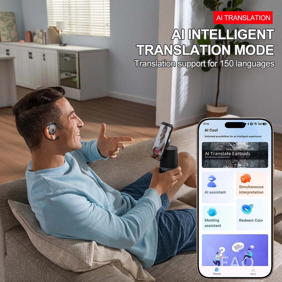 Translator Earbuds 144+ Languages Real Time Online Offline Translation Earphones - Image 2 of 4