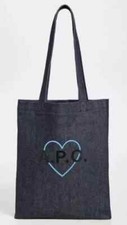 A.P.C. Bag Saint Valentin Tote Shopping Denim 37 x 30 x 8 cm Open Top - Indigo