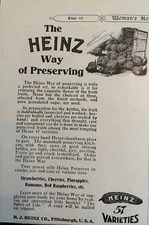 1906 HJ Heinz Co Pittsburgh 57 Varieties Preserving Way Vintage Print Ad