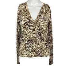 Charlotte Tarantola Anthropologie Cardigan Sz M Brown Angora Knit Button Sweater