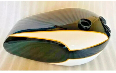 PASSEND FÜR Triumph T160 Trident lackiert schwarz & creme Stahl Benzin Benzin...