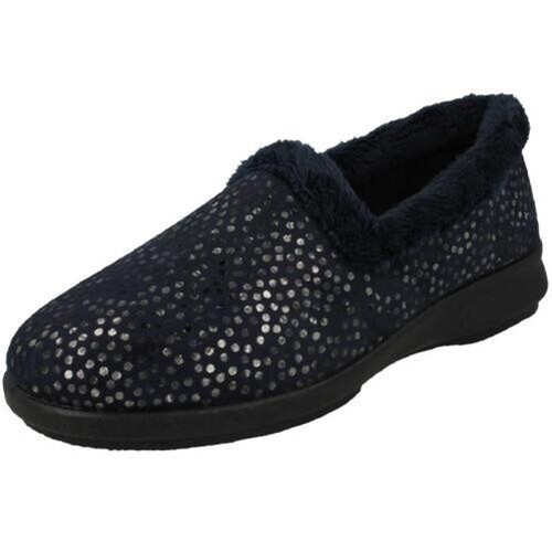 Donna DB Scarpe 2V Vestibilità Pantofole con Pelliccia Bordo 'Macchie'