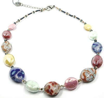 Collana In Vetro Di Murano Veneziano – Antica Murrina – Gioiello Artigianale Con Perline Di Vetro – Fatta A Mano – Eleganza Italiana