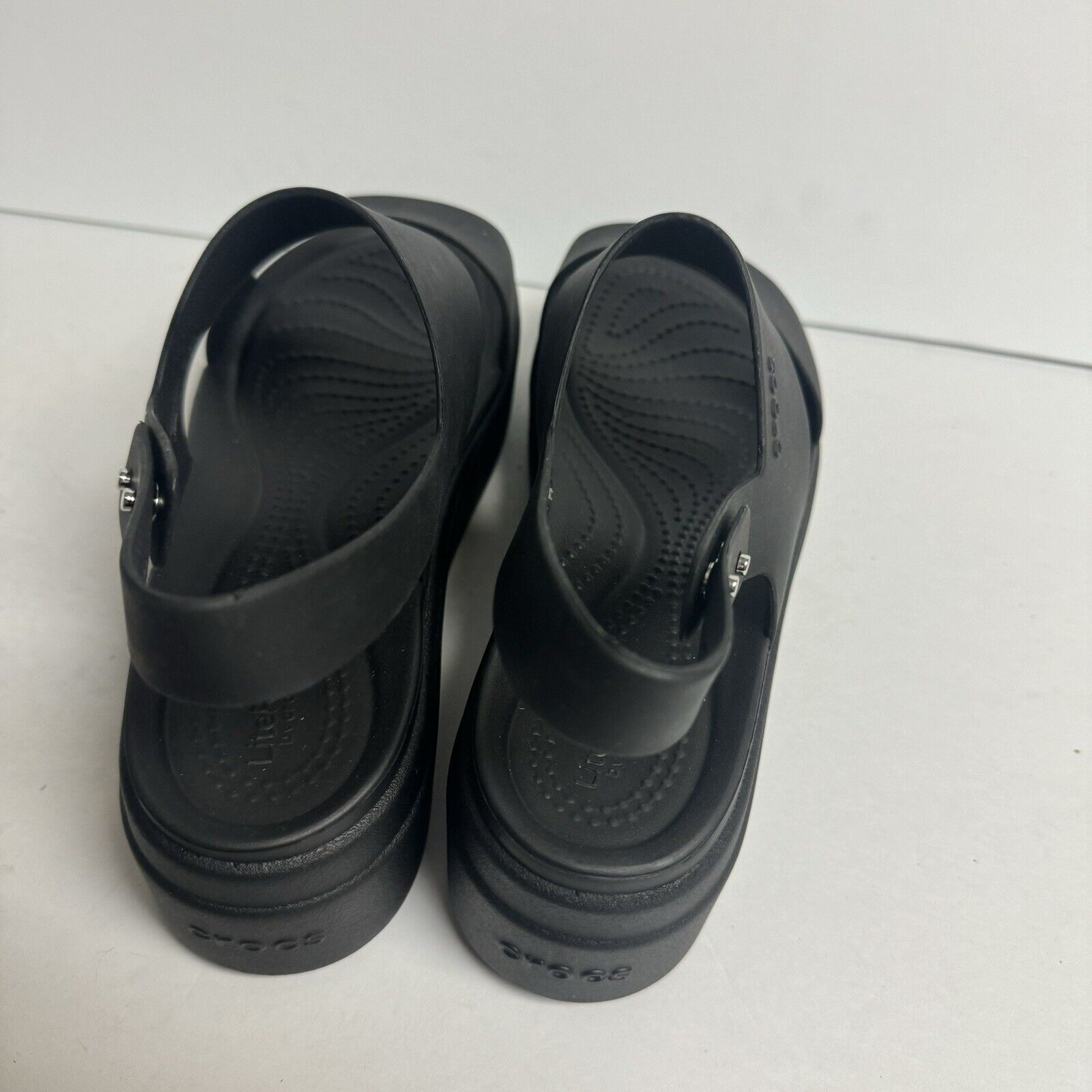 Crocs Womens Brooklyn Low Wedge Sandal Black Size… - image 4