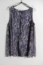 David Emanuel Womens Snakeskin Print Sleeveless Blouse - Purple - Size 10 L59 