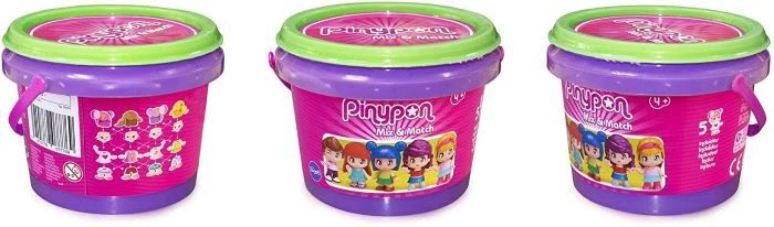 FAMOSA Pinypon Mini Bambole Secchiello Piccolo 5 Personaggi