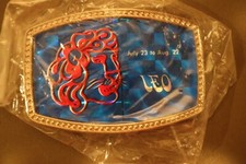 Vintage ORIGINAL 70s 1970's Zodiac Sign Leo Lion Belt Buckle Astrology Horoscope