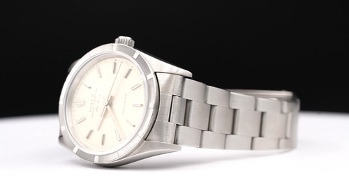 Rolex 14010 Air King Orologio di Precisione Uomo Acciaio Inox Cinturino Oyster Quadrante Argento - Video 1 di 1