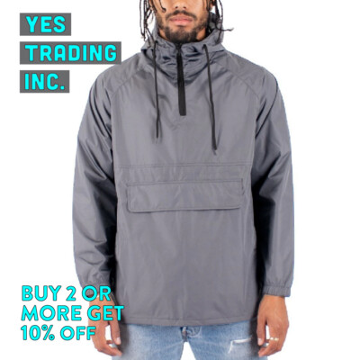 MENS CASUAL ANORAK HOODED WINDBREAKER 