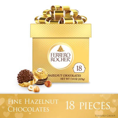 Fine Hazelnut Milk Chocolate Candy, 18 Piece Gift Cube, 7.9oz / 225g