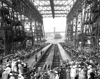 Launching of the USS North Carolina battleship June 13 1940 Broo 1940s Old Photo