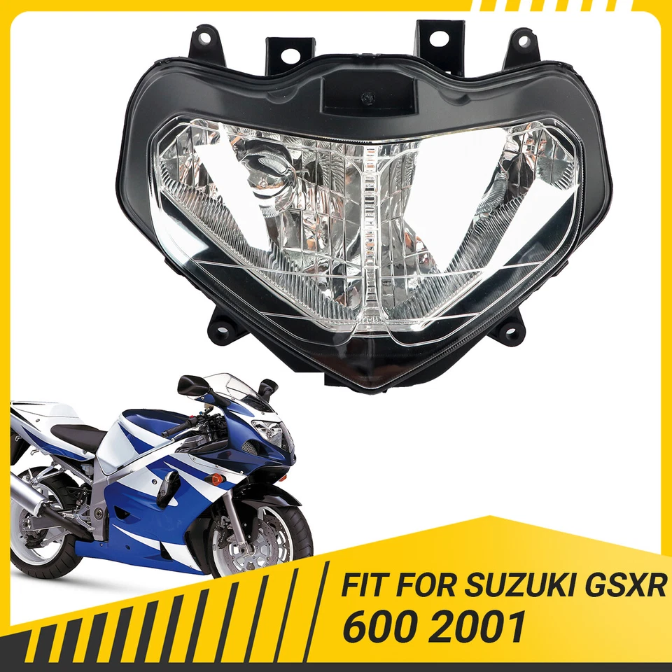 Conjunto de lámpara de faro delantero negro para Suzuki GSXR600/750 2001-2003 K1 2002 Foto 3 de 4