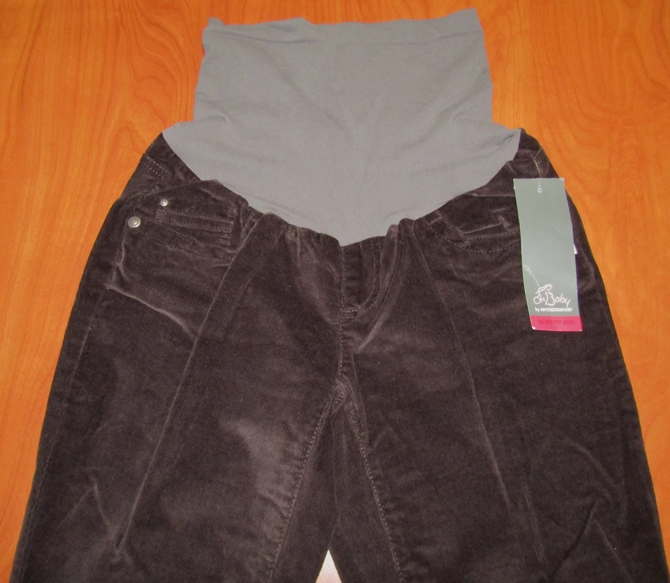 NUEVO OH BABY BY MOTHERHOOD SECRETLY FIT NEGRO PANA PANTALONES DE MATERNIDAD S M XL Foto 3 de 4